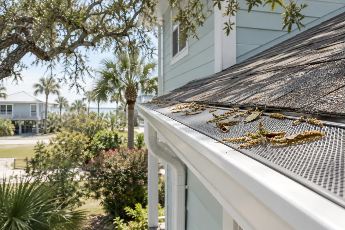 Micro-mesh gutter guard installed on a home