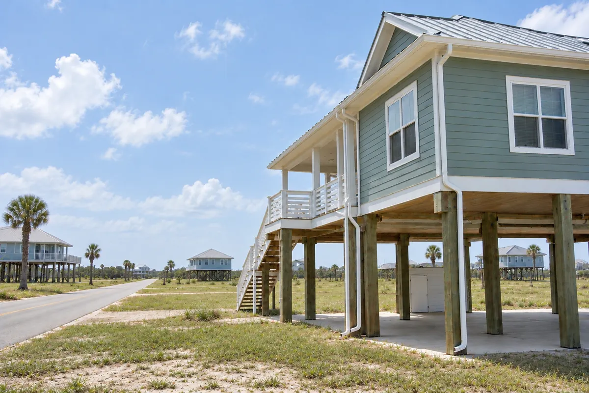 Gutter installation on a coastal Galveston home